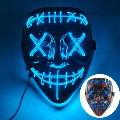 LED Light Up Halloween Mask With Glow in the Dark Wire