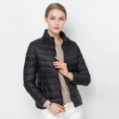 Womens Lightweight Short Jacket with Front Placket in Nine Colors for Cool and Transitional Weather