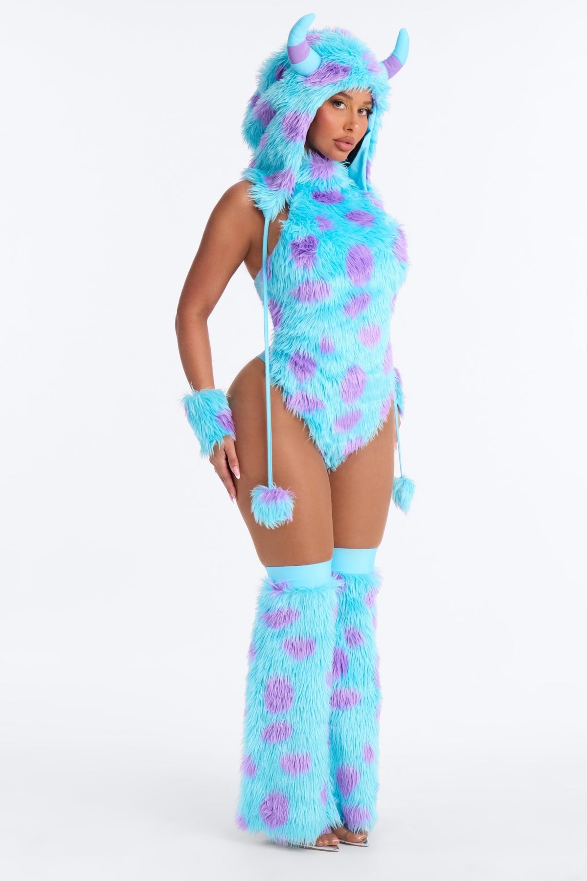 Blue Reptile Themed Outfit with Cozy Leg Warmers