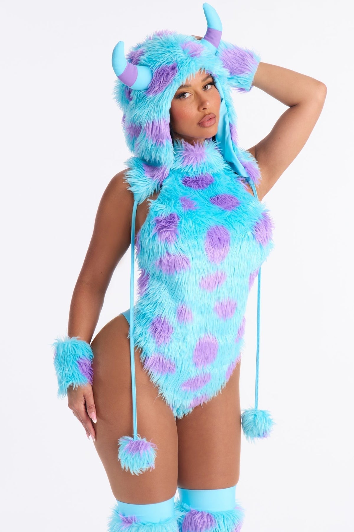 Blue Reptile Themed Outfit with Cozy Leg Warmers
