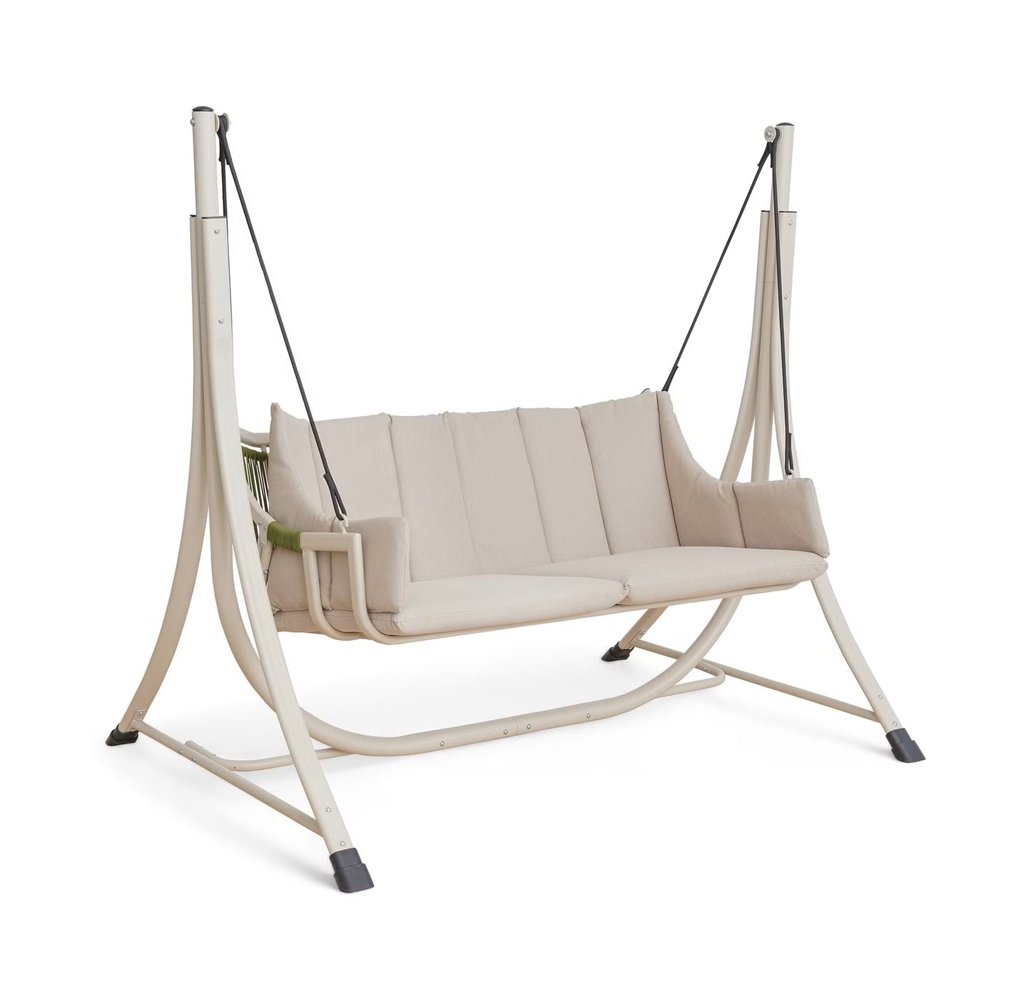 Lunara Beige 2-Seater Outdoor Swing with Soft Cushioning