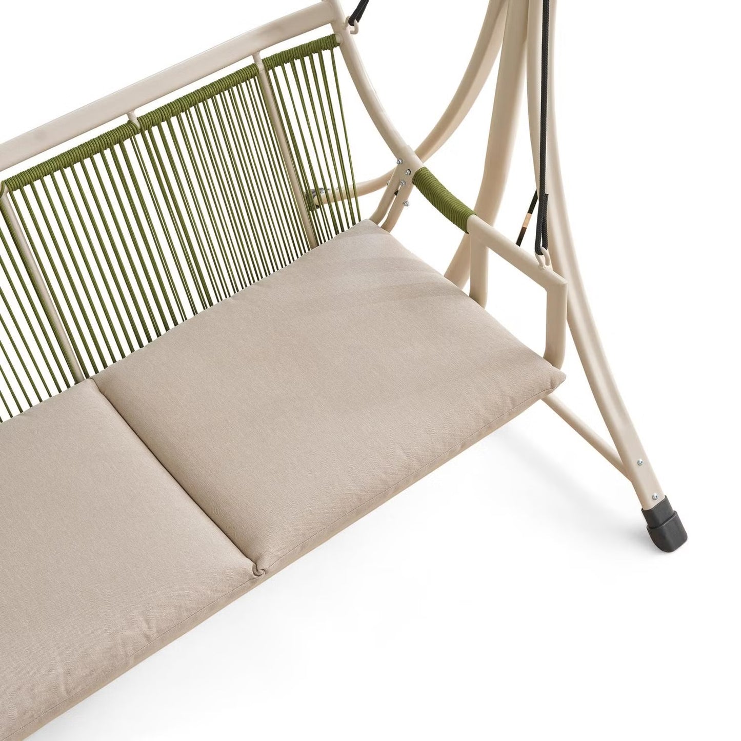 Lunara Beige 2-Seater Outdoor Swing with Soft Cushioning