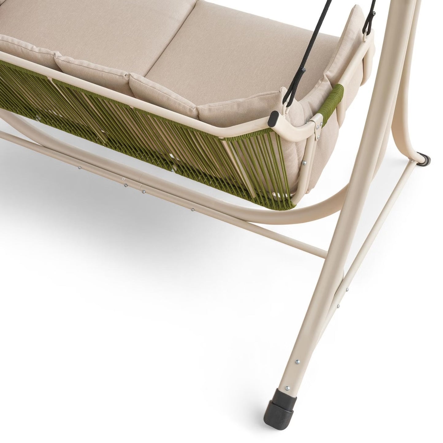 Lunara Beige 2-Seater Outdoor Swing with Soft Cushioning
