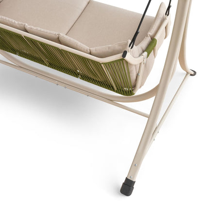 Lunara Beige 2-Seater Outdoor Swing with Soft Cushioning