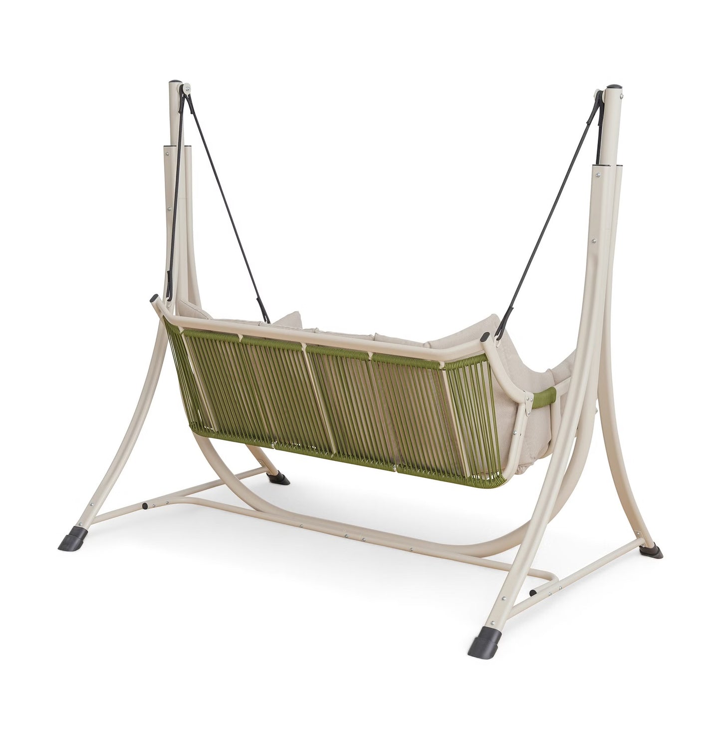 Lunara Beige 2-Seater Outdoor Swing with Soft Cushioning