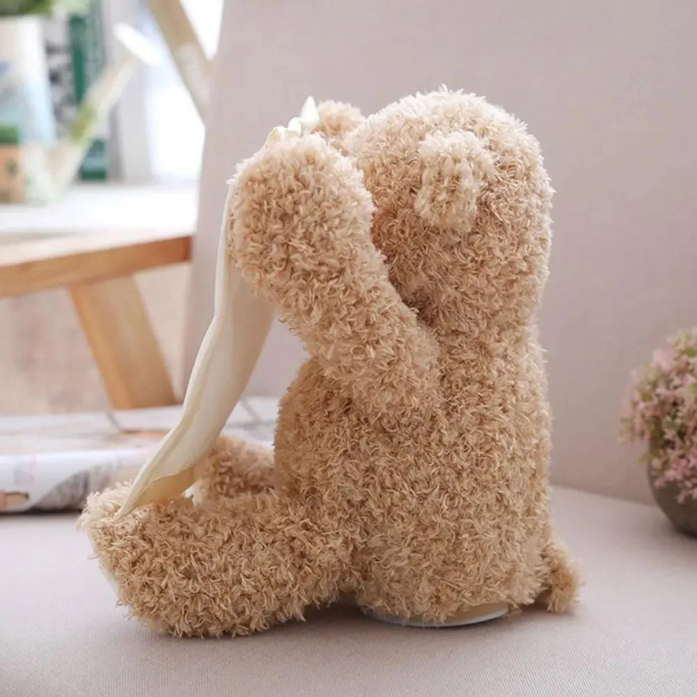 Interactive Plush Teddy Bear with Talking Voice and Peekaboo Movements