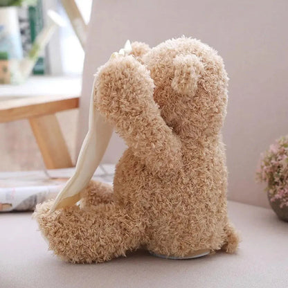 Interactive Plush Teddy Bear with Talking Voice and Peekaboo Movements