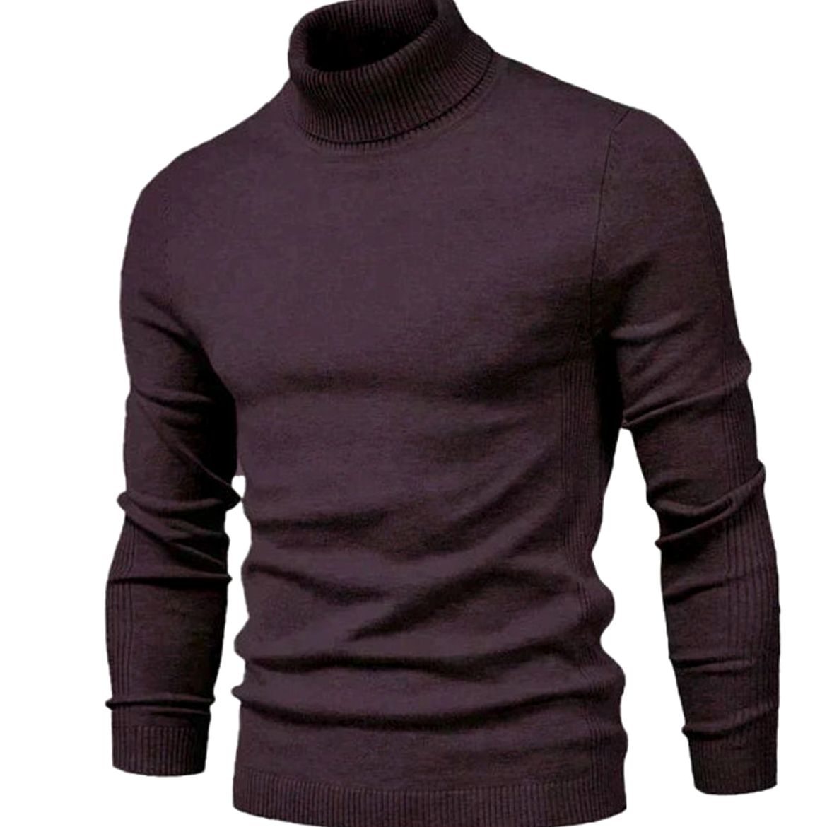 Men's Slim-Fit Turtleneck Knit Sweater - Burgundy