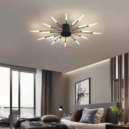 Modern Large LED Ceiling Light - LumenMax-Black-18-Universal White-Nora Luxe