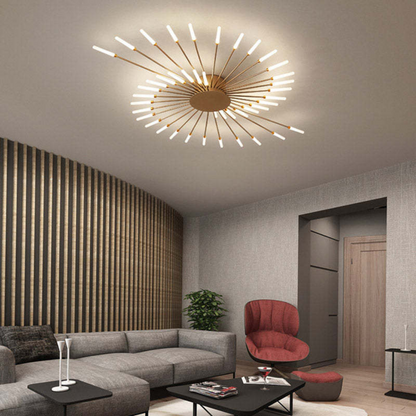 Modern Large LED Ceiling Light - LumenMax-Gold-12-Universal White-Nora Luxe