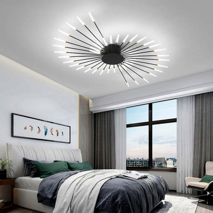 Modern Large LED Ceiling Light - LumenMax-Gold-12-Universal White-Nora Luxe