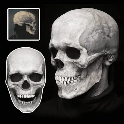 Movable Jaw Full Head Latex Skull Mask for Halloween