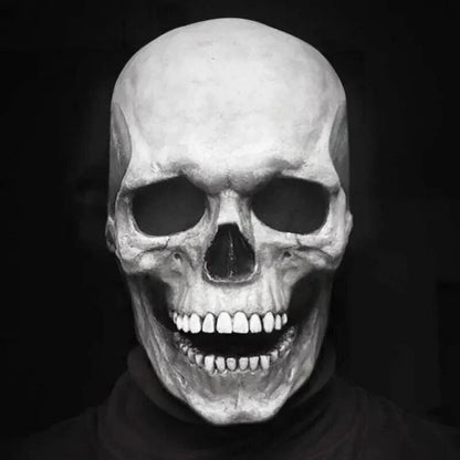 Movable Jaw Full Head Latex Skull Mask for Halloween