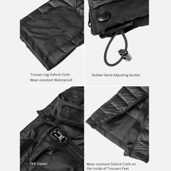 Insulated Pants with Full Length Side Zippers and Water Resistant Lower Legs