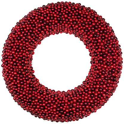 Shiny Red Berry Holiday Wreath with Glittered Foam Base 20 Inch