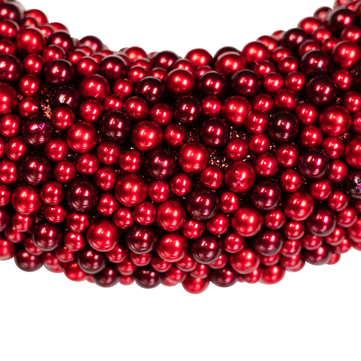 Shiny Red Berry Holiday Wreath with Glittered Foam Base 20 Inch