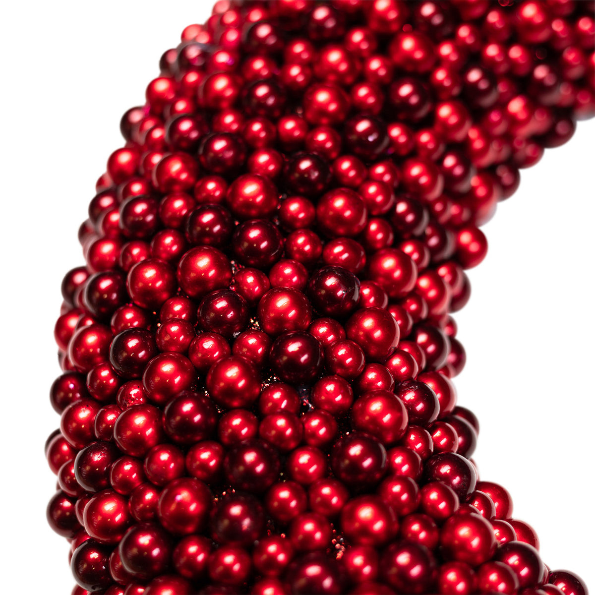 Shiny Red Berry Holiday Wreath with Glittered Foam Base 20 Inch