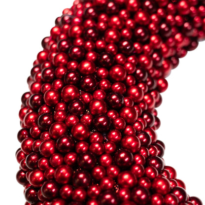Shiny Red Berry Holiday Wreath with Glittered Foam Base 20 Inch