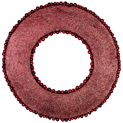 Shiny Red Berry Holiday Wreath with Glittered Foam Base 20 Inch