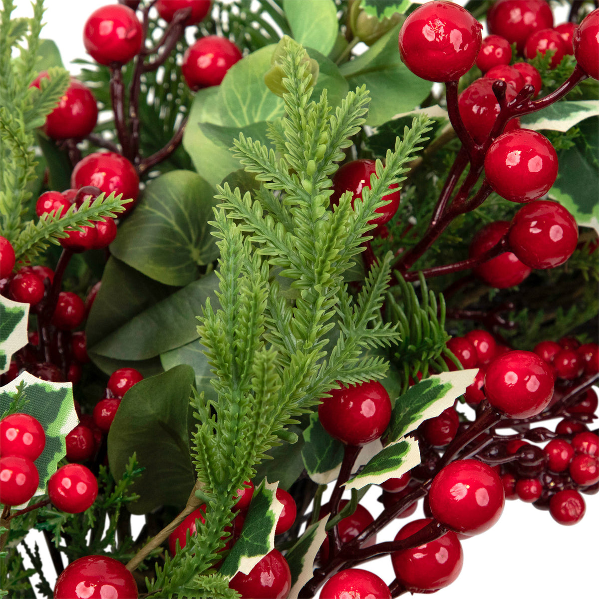Cedar Eucalyptus and Pine Holiday Wreath with Grapevine Back 30 Inch