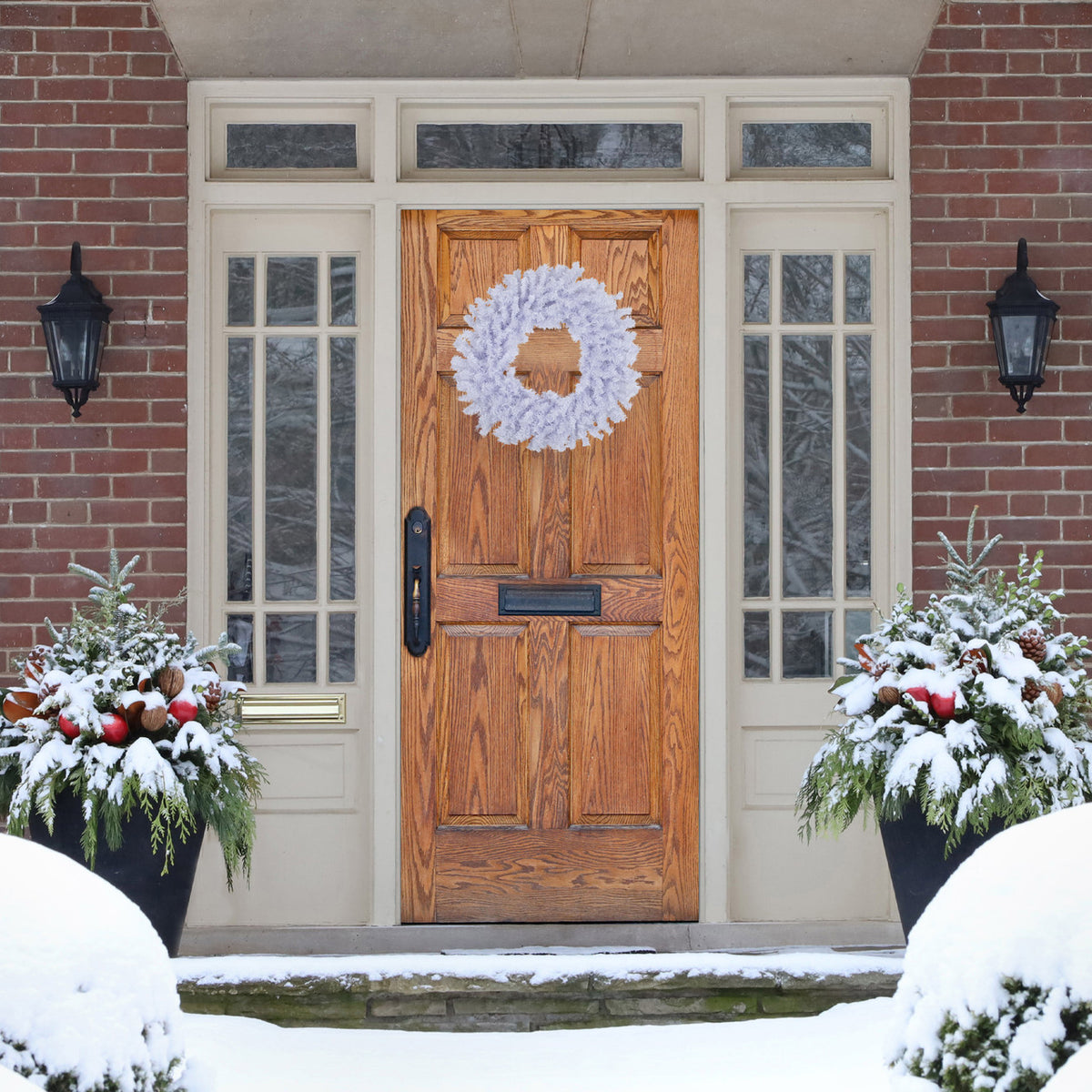 Snow White Mini Christmas Wreath with 90 Tapered Tips 20 Inch
