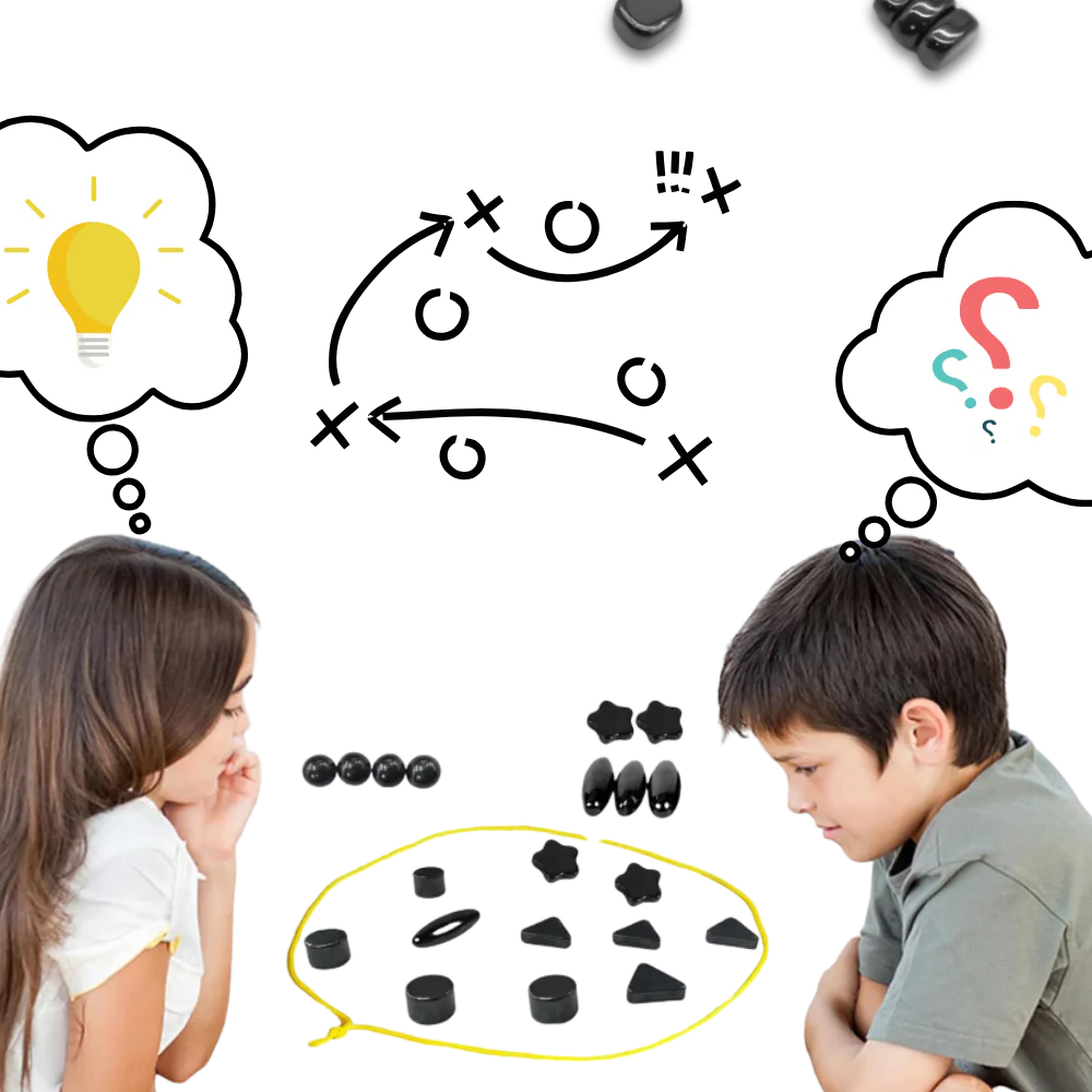 Magnetic Placement Strategy Game with Adjustable Rope Boundary and Storage Bag