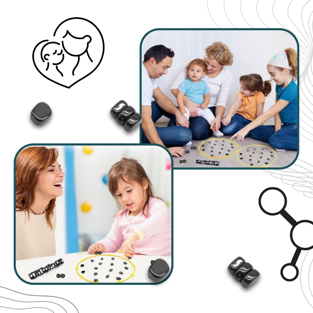 Magnetic Placement Strategy Game with Adjustable Rope Boundary and Storage Bag