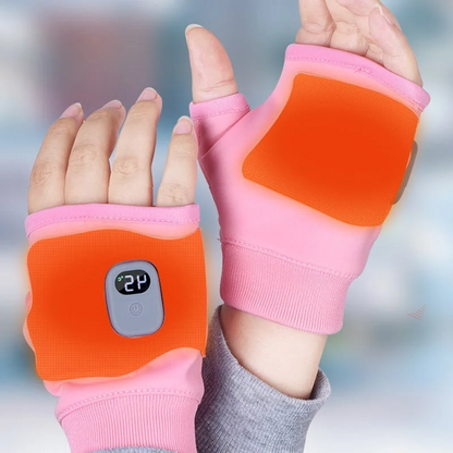 Rechargeable Heated Fingerless Gloves with 3 Heat Levels and Type C Charging