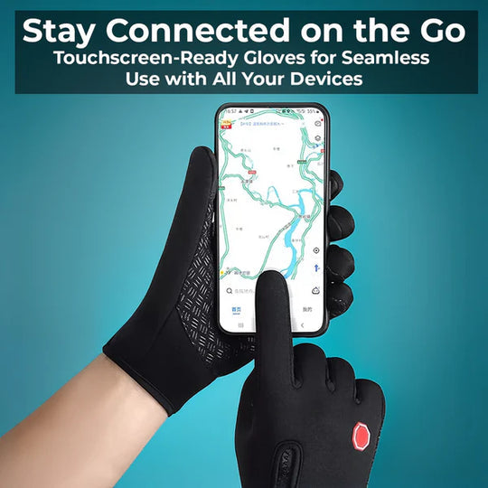 Thermal Touchscreen Gloves with Three Insulation Layers, Anti Slip Palms and Wrist Straps