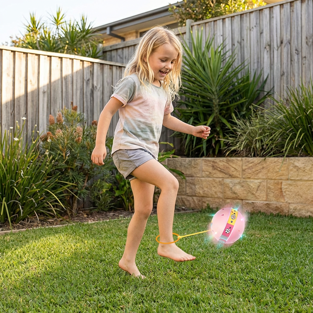 LED Light Up Ankle Skip Ball Jumping Toy for Active Play