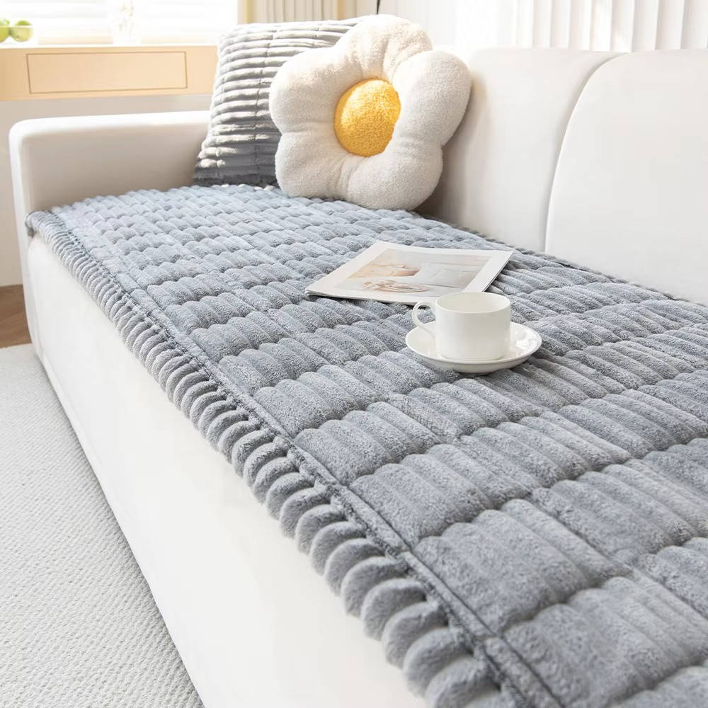 Plush Grip Sofa Slipcover for Pets, Washable Cover