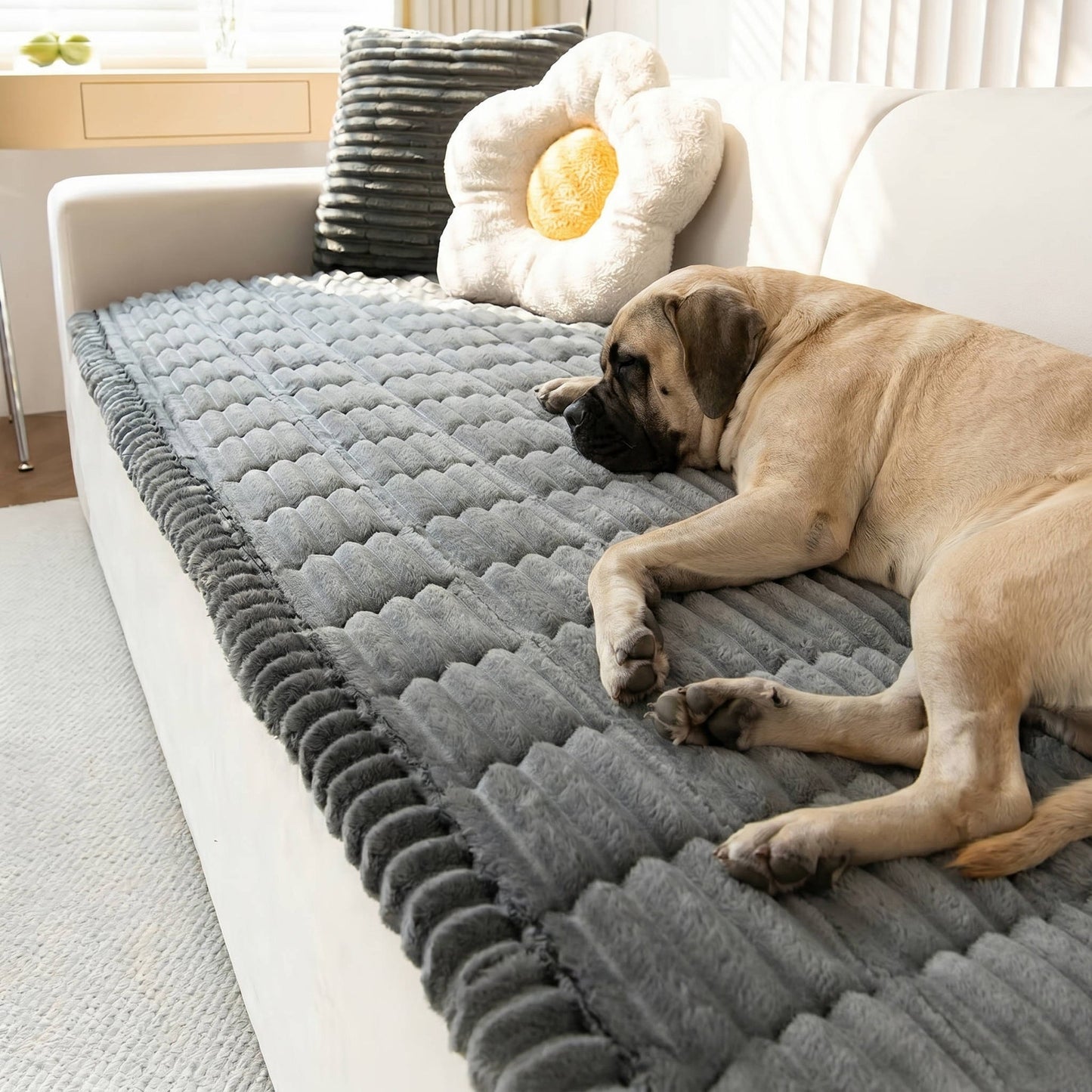 Plush Grip Sofa Slipcover for Pets, Washable Cover