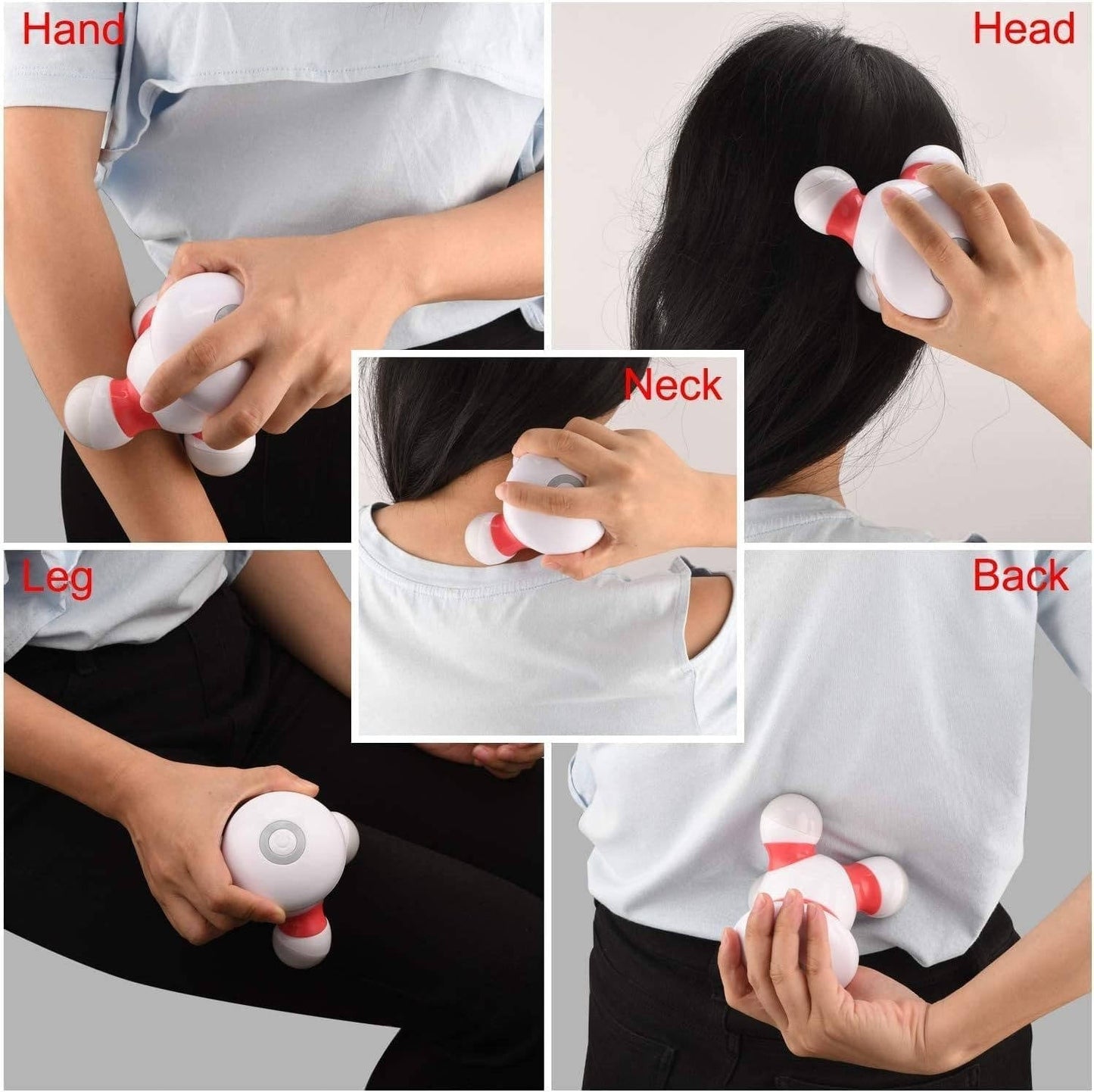 Cordless Handheld Massager with LED Lights and Quiet Vibration Motor