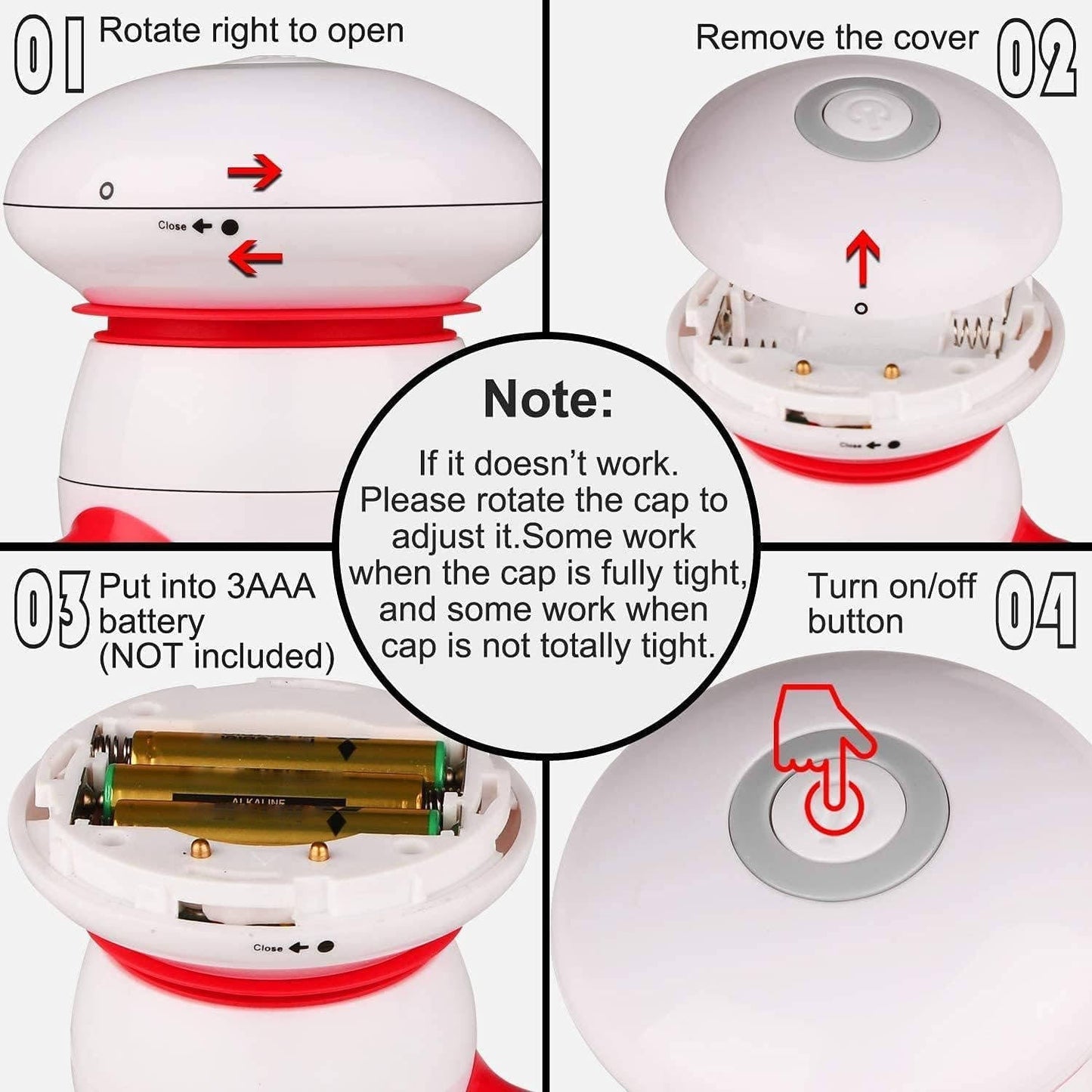 Cordless Handheld Massager with LED Lights and Quiet Vibration Motor