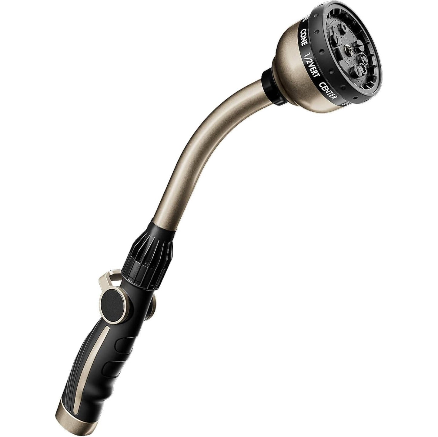 Metal Garden Hose Wand with 10 Spray Patterns and Rubber Grip Handle