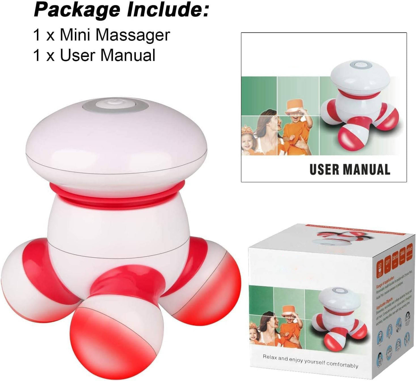 Cordless Handheld Massager with LED Lights and Quiet Vibration Motor