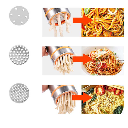 Manual Pasta Maker with Hand Crank Mechanism and Adjustable Rollers, Stainless Steel