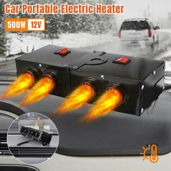 12V Portable Car Heater with Dual Zone Control and Ceramic Heating Element