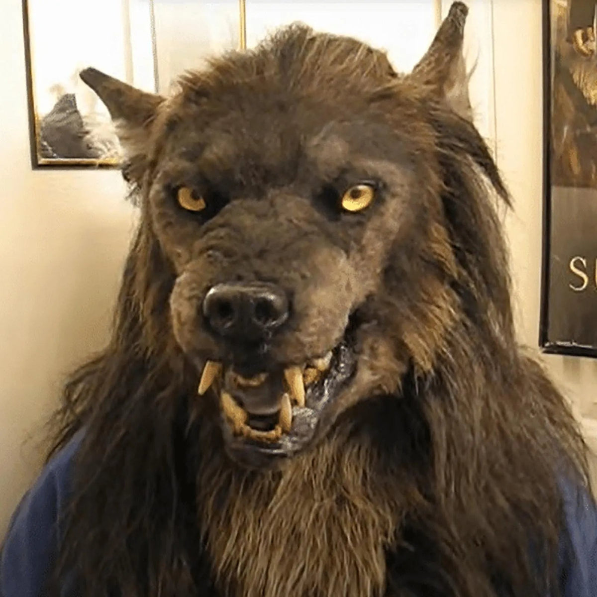 Scary Wolf Full Head Latex Costume Mask for Halloween