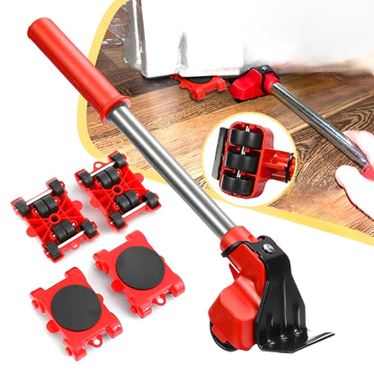 Furniture Moving System with 360 Degree Rotating Pads and Lifting Bar