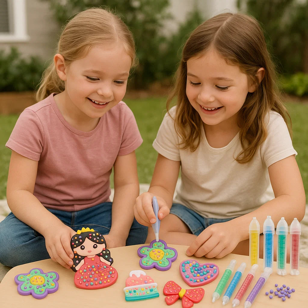 Kids Bead Art DIY Craft Set with Colorful Design Motifs