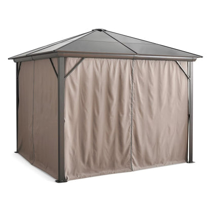 Trevana 3x3m Brown Outdoor Gazebo with Netting and Ceiling Hook