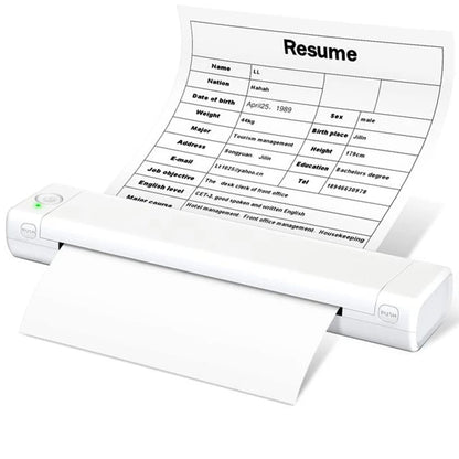 Portable Wireless A4 Thermal Printer with Bluetooth and No Ink Required