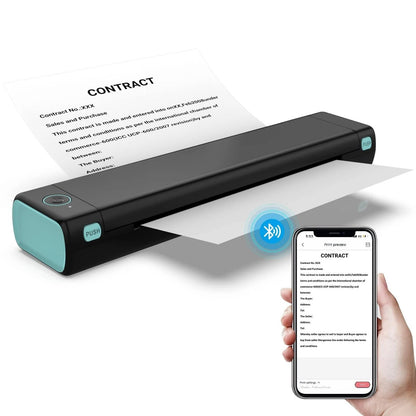 Portable Wireless A4 Thermal Printer with Bluetooth and No Ink Required