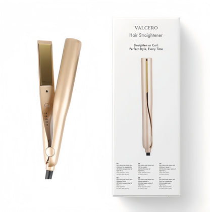 Hair Straightener and Curler with Titanium Plates and 360 Degree Swivel Cord