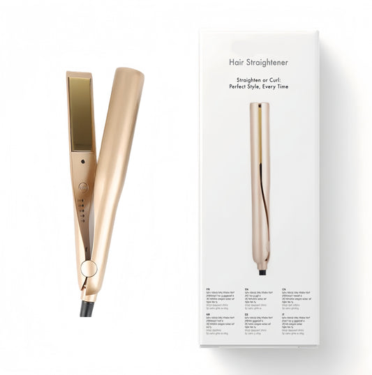 Hair Straightener and Curler with Titanium Plates and 360 Degree Swivel Cord