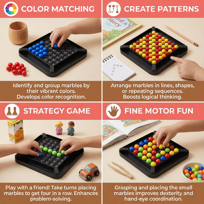Color Match Marble Logic Puzzle for Kids and Adults with Screen Free Play