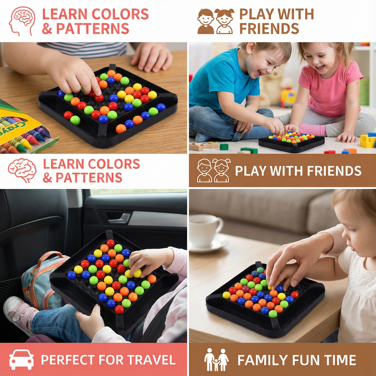 Color Match Marble Logic Puzzle for Kids and Adults with Screen Free Play