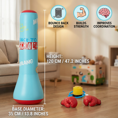Inflatable Kids Boxing Bag with Weighted Water Base for Indoor Play