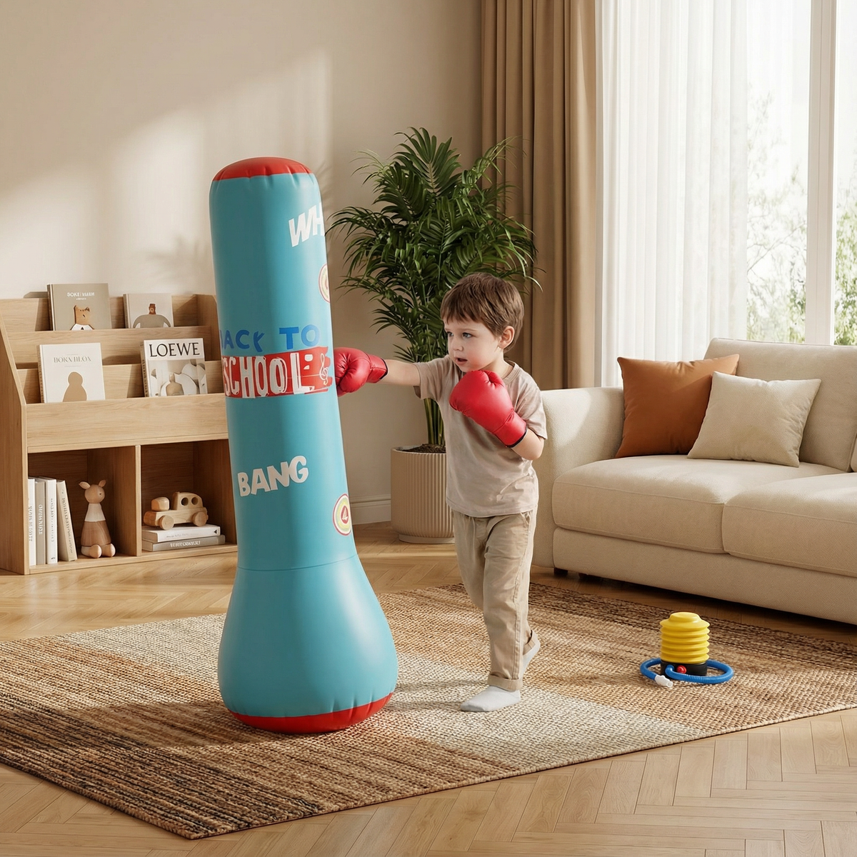 Inflatable Kids Boxing Bag with Weighted Water Base for Indoor Play